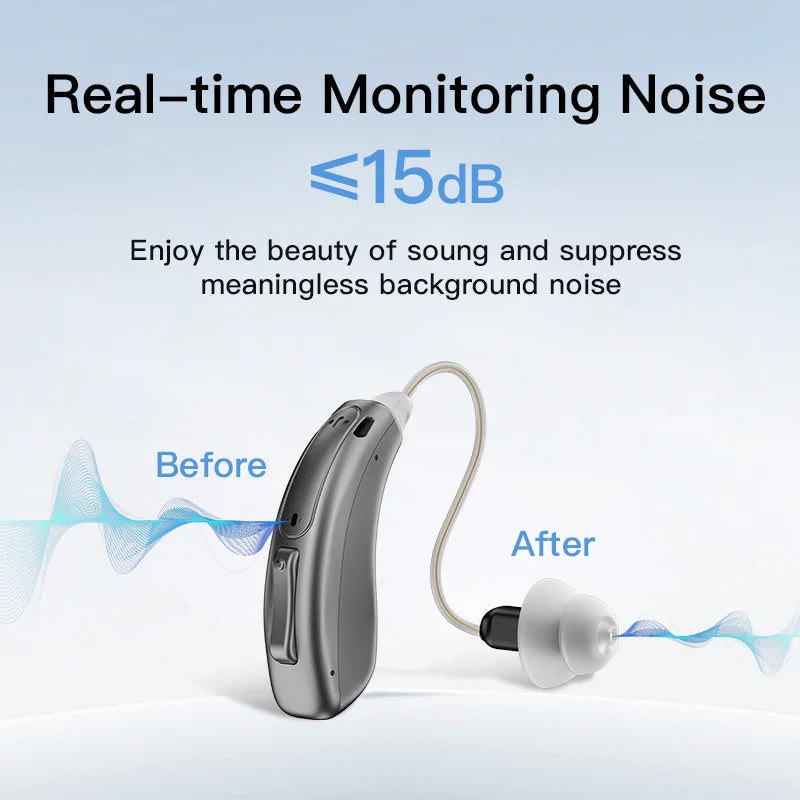 Banglijian OTC Hearing Aid, Bluetooth & App, Large Charging Case, Smart Noise Cancelling for Seniors & Hearing Impaired