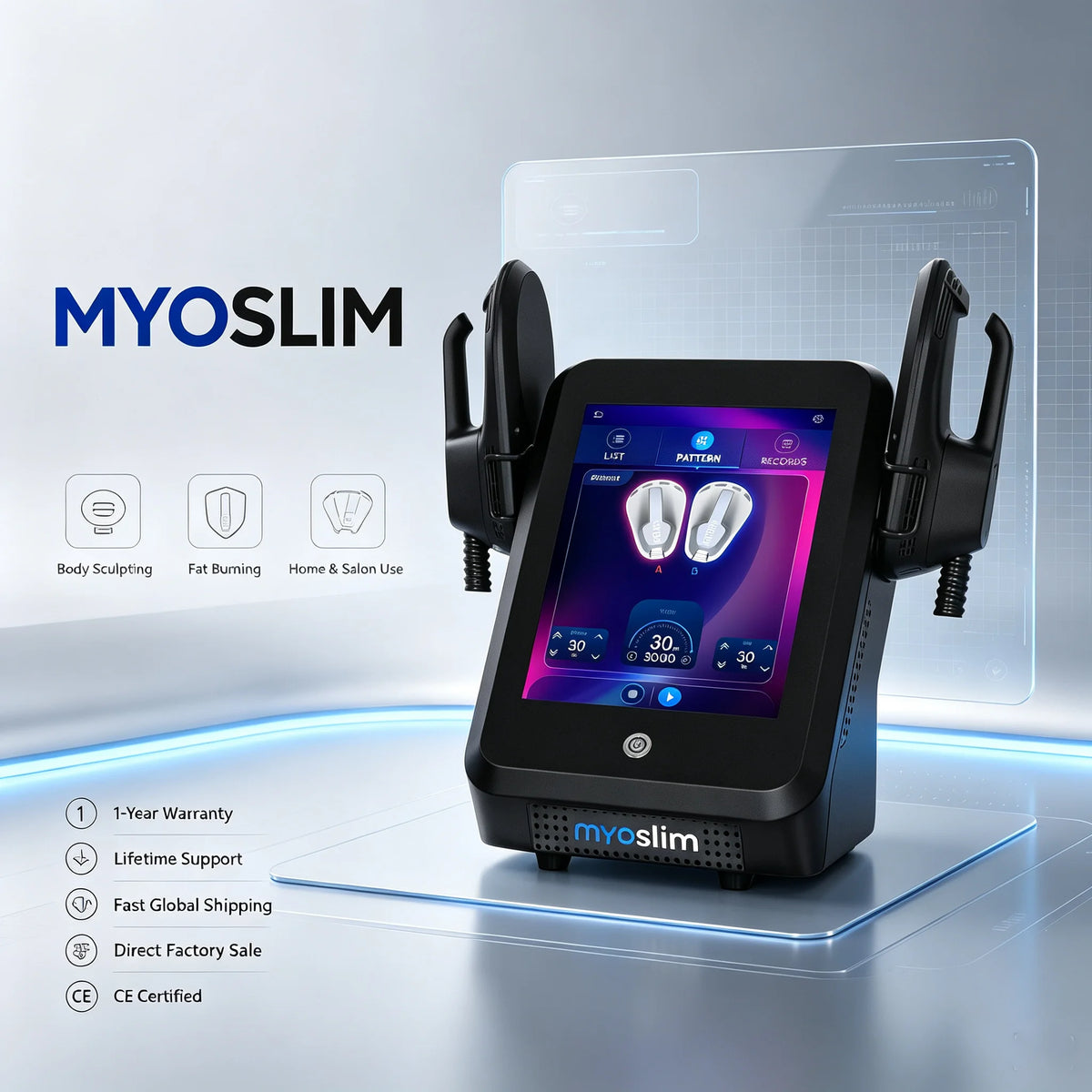 MYOSLIM New Portable EMS Body Sculpting Machine Electromagnetism Muscle Stimulator Weight Lose Beauty Equipment for Salon Home