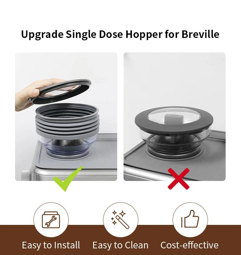 Coffee Beans Grinder Single Dose Hopper For Breville Sage 870 878 8Series Bellows Bin Blowing Espresso Machine Accessories Tools