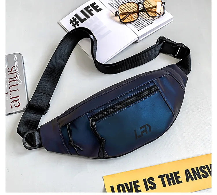 Techwear Style Colorful Reflective Fanny Pack Punk Hip Hop Crossbody Bag Men Women Outdoor Casual Motorcycle Sport Waist Bag
