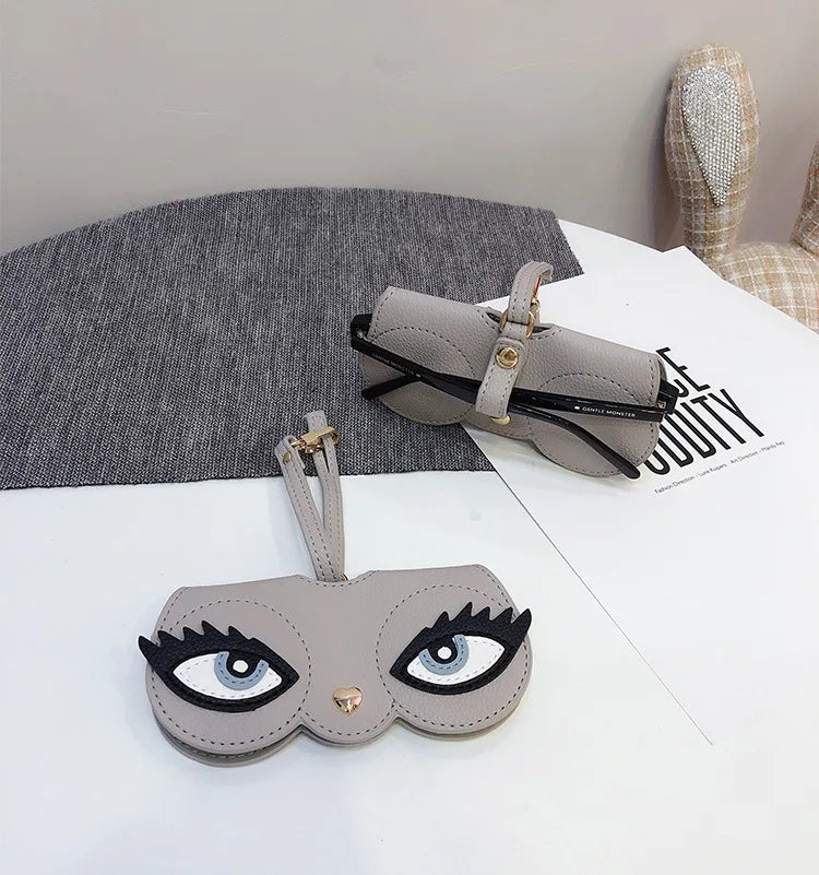 ins cartoon cute glasses case portable men and women sunglasses myopia glasses organizer bag protective sleeve glasses bag charm