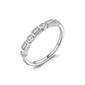 MODIAN 925 Sterling Silver Fashion Round Rectangle Dazzling Clear CZ Band Ring For Women Wedding Engagement Fine Jewelry