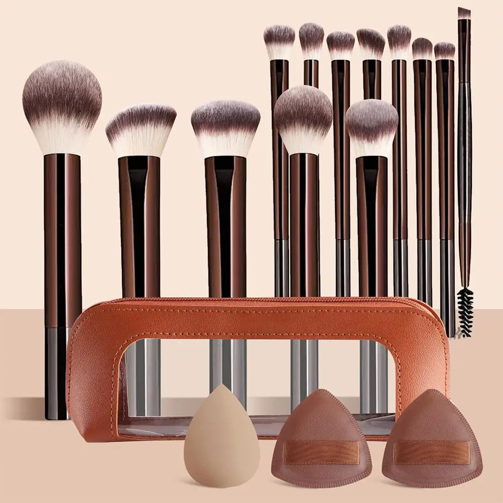 13Pcs Professional Makeup Brush Set Foundation Concealer Powder Eyeshadow Blush Kabuki Blending Full Face Beauty Tool