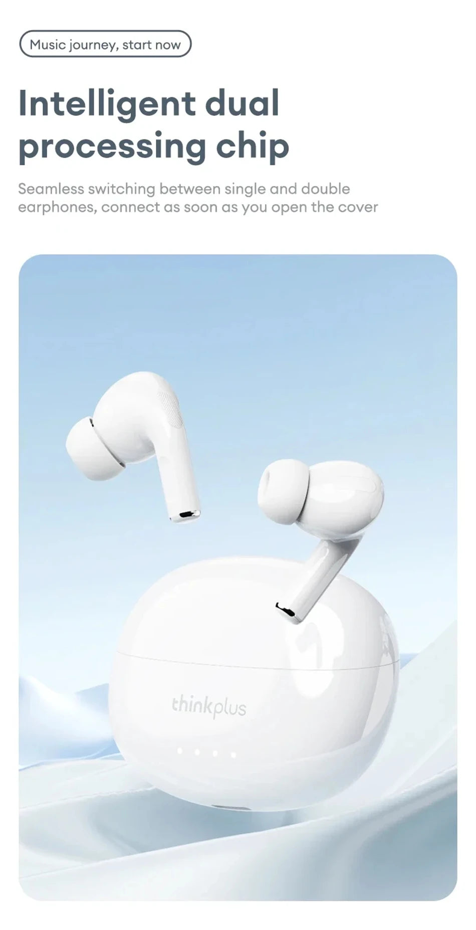 Lenovo LP5 Pro Wireless Bluetooth 5.4 Earphones TWS HiFi Sound Headphones Earbuds Gaming Sports Headset Touch Control With Mic