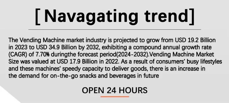 Vending Machine for Foods and Drinks 10 Inch Touch Screen Supports Card Cash and Coin Payment Popular in Europe and America
