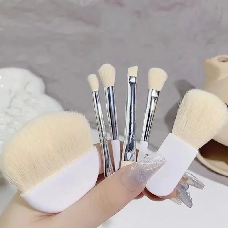6Pcs Mini Makeup Brushes Set With Box Portable Cosmetic Powder Foundation Blush Blending Concealer Make Up Brushes Makeup Tool
