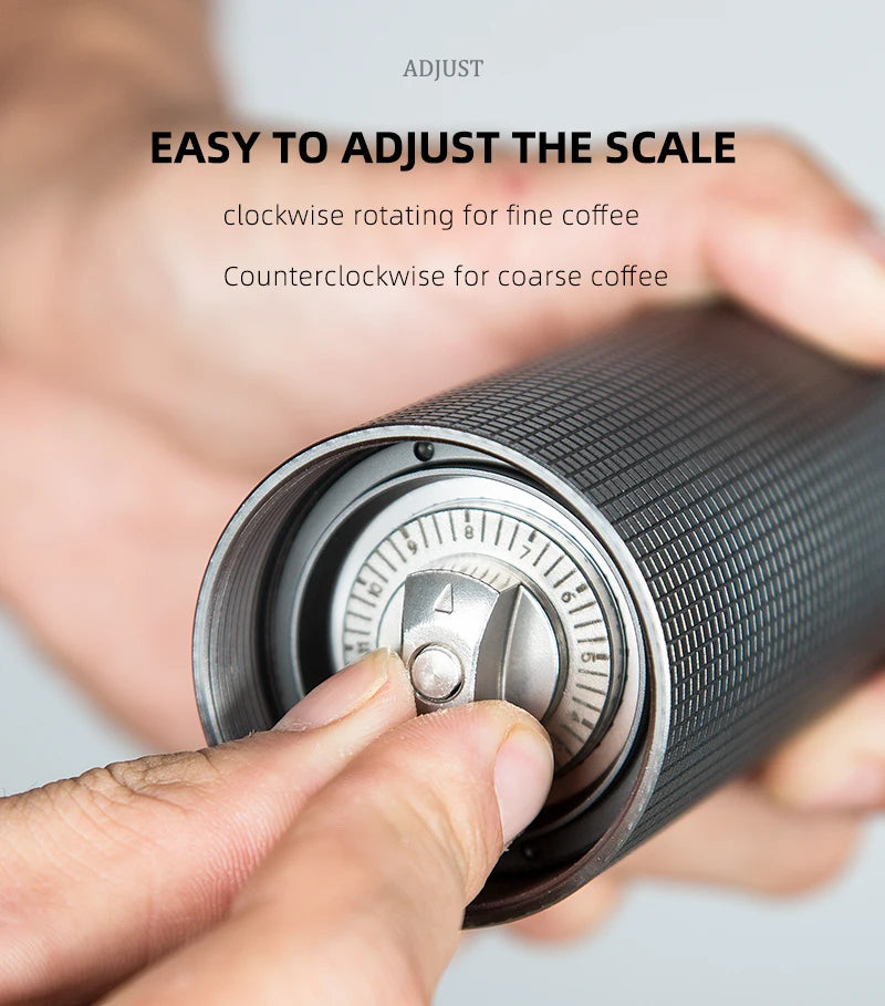 Professional Manual Coffee Grinder Upgrade All-metal Body  Anti-slip Design Portable Grinder Burr Inside