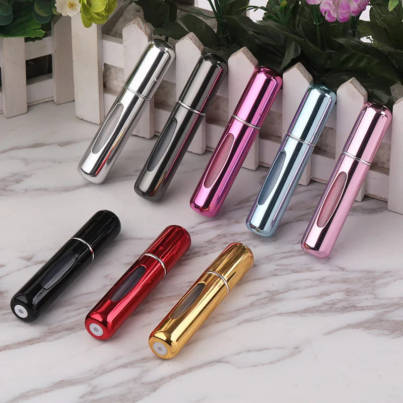 5Pcs 5ml Spray Scent Pump Perfume Bottle Refillable Spray Atomizer Bottle Mini Travel Empty Cosmetic Containers