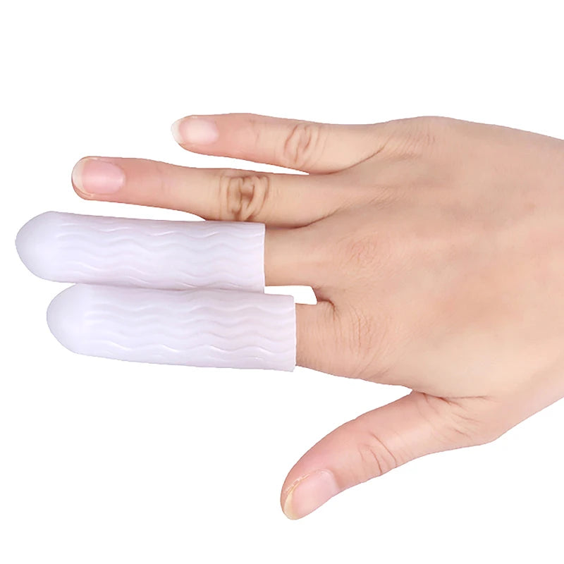 2Pcs Silicone Gel Tube Hand Bandage Finger Protector Anti-cut Heat Resistant Finger Sleeves Great Cooking Kitchen Tools