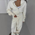 Women Cotton Knitted Cardigan Wide Leg Pants Suit Autumn and Winter Lady  Fashion Loose Daily Office Jacket Straight Pants 2Pcs