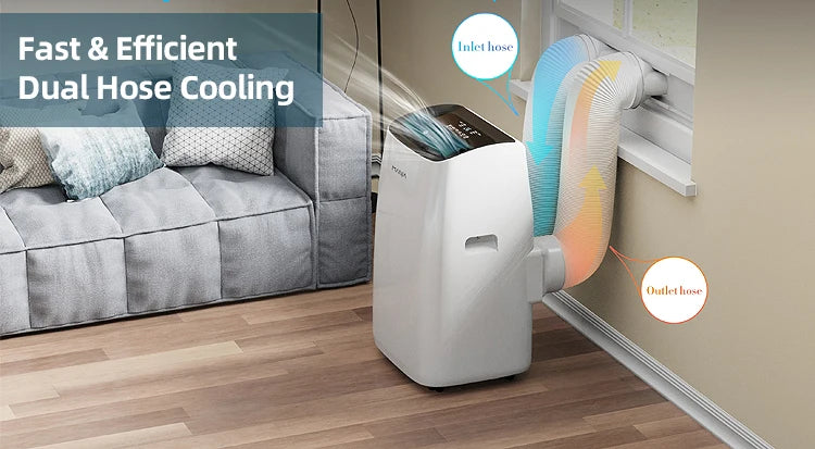 Inverter Portable Aircon Unit Mini AC air Coolers 9000btu Double Hoes&single Hose Portable air Conditioning UVC for Room Home