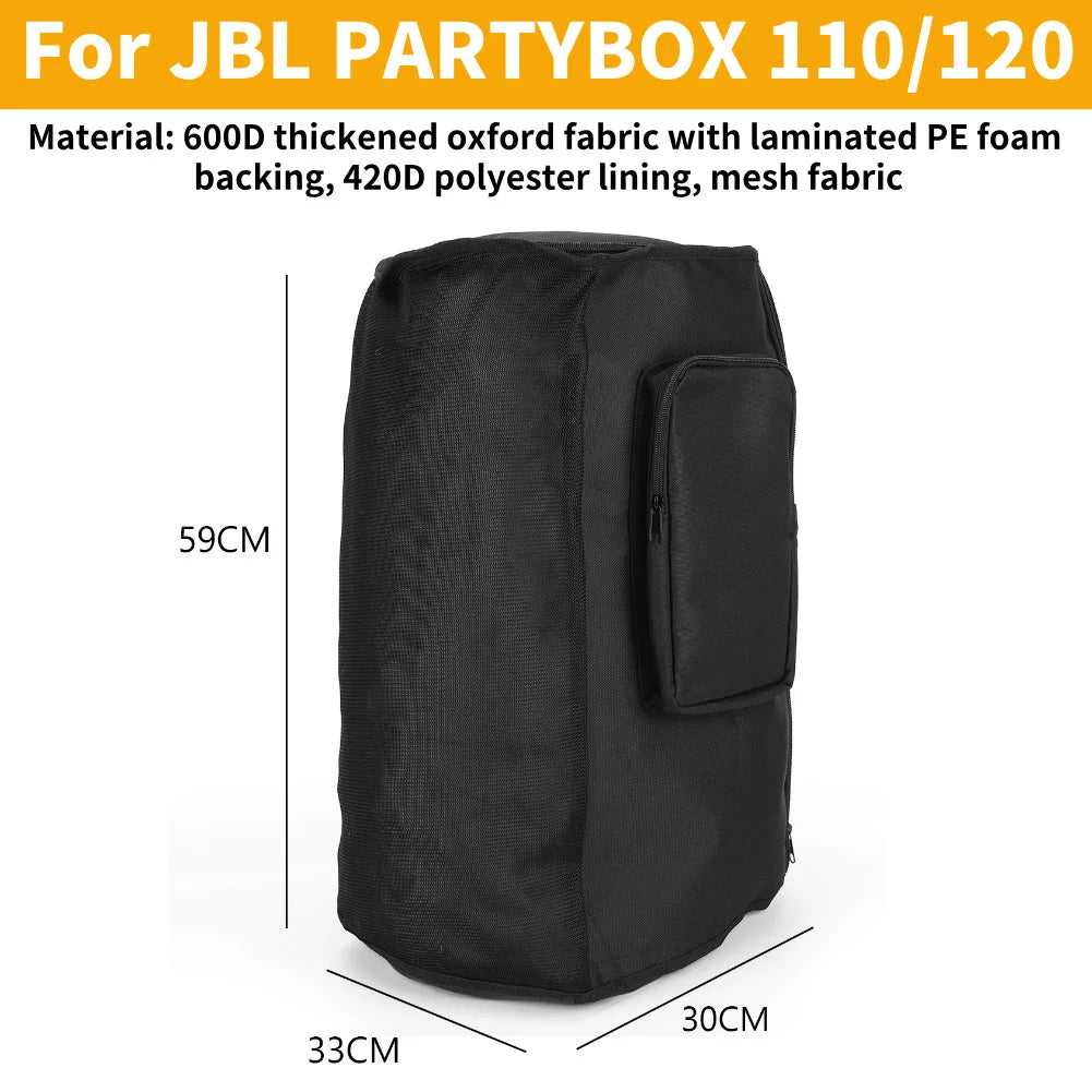 Portable Speaker Dust Case with Mic Pocket For JBL PARTYBOX 520 Speaker Storage Bag Party Speaker Carry Case Double-Sided Cover