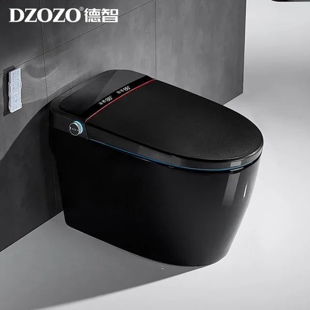 110V Modern Home Hotel Sanitary Ware Electric Closestool Smart Toilet Bowl Bidet Automatic Black Bathroom Toilet