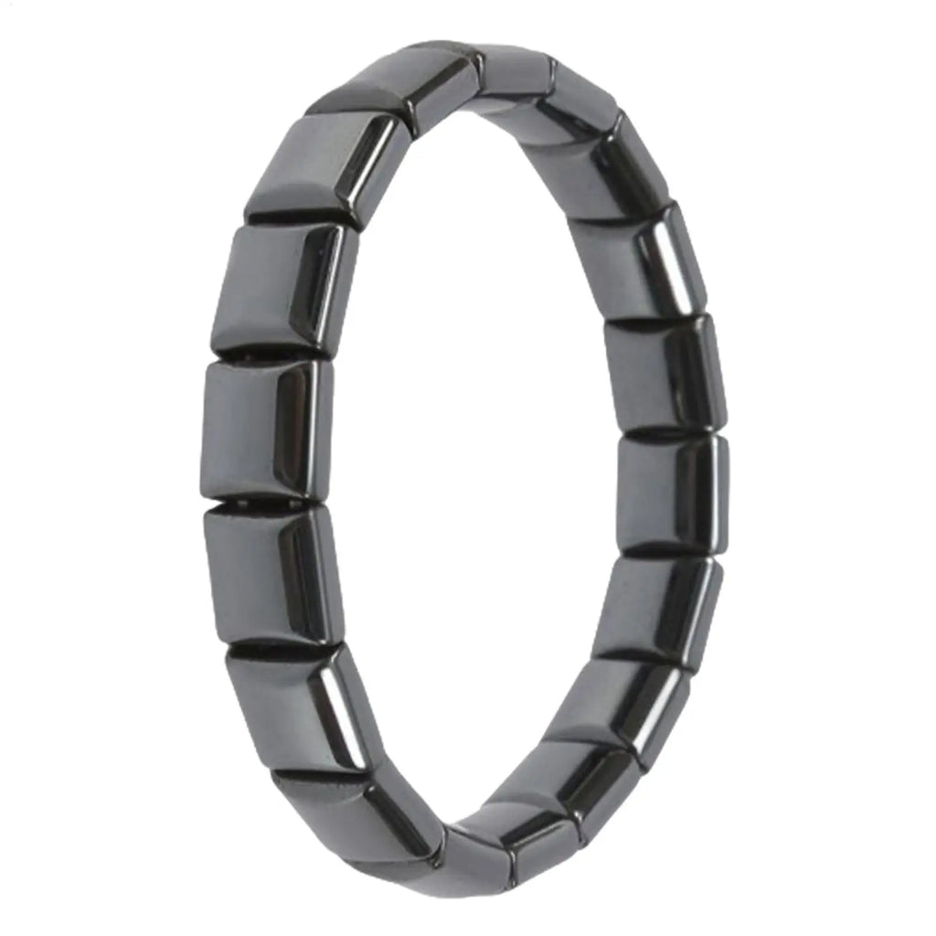 Hematite Bracelet for Men Black Adjustable Stylish Natural Stone Square Bracelet for Dad Husband Boyfriend Birthday Valentine
