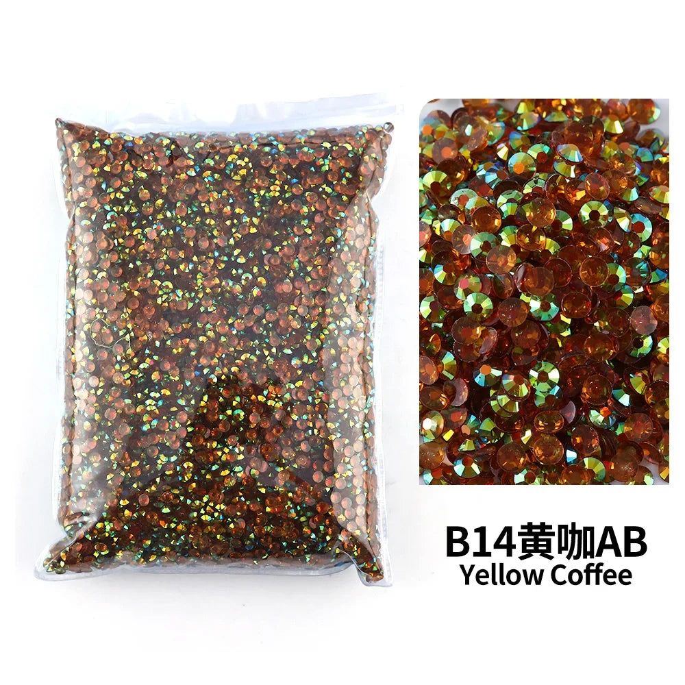 Yellow Series Flat Back Resin Rhinestone 3MM 4MM 5MM Non Hot Fix Jelly Rhinestones Stones For Craft DIY Tumblers Shoe Decoration
