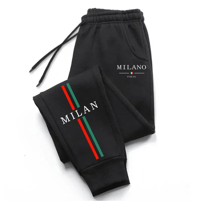2026 Hot Sale Milan City Printed Jogger Pants Men Women Autumn Winter Casual High Quality Outdoor Running Sports Casual Pants