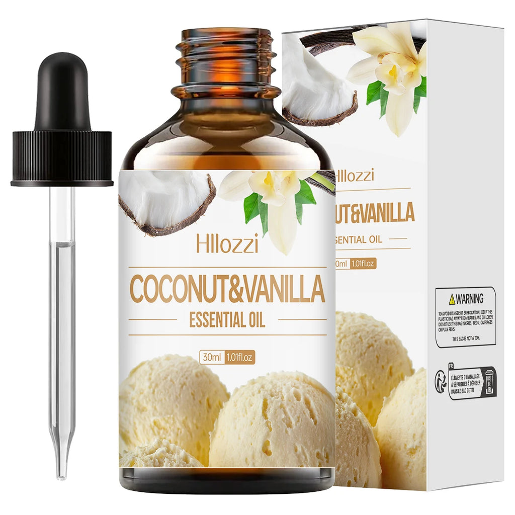Coconut Vanilla Essential Oil Long-lasting Fragrance Aromatherapy Skin Care Hair Care All Skin Types