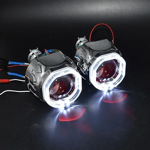 Ronan 2.5 Bixenon 8.1 Projector Lens HID Use H1 Bulb H1 H4 H7 Socket with LED Optical Angel Eyes Integration Shrouds Retrofit