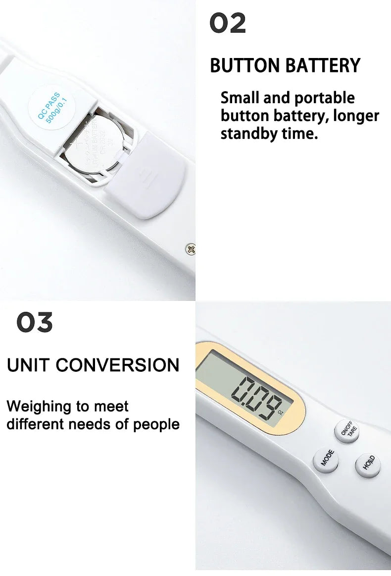Digital Measuring Spoon 500g 0.5g LCD Electronic Kitchen Scale Food Spoon Scale Mini Kitchen Tool For Milk Coffee Sugar Scale