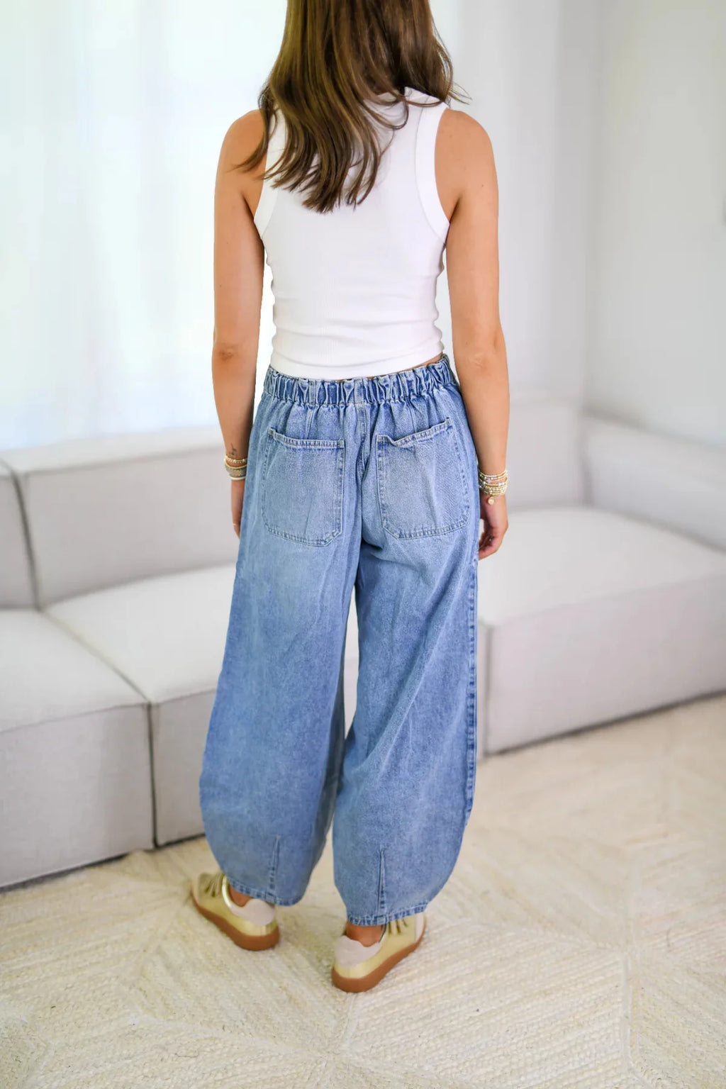 Jeans Denim Pant Women Long Pants Lace Up High Elastic Waist Mom Jeans Straight Trousers Y2k Splice Elegant Streetwear Spring