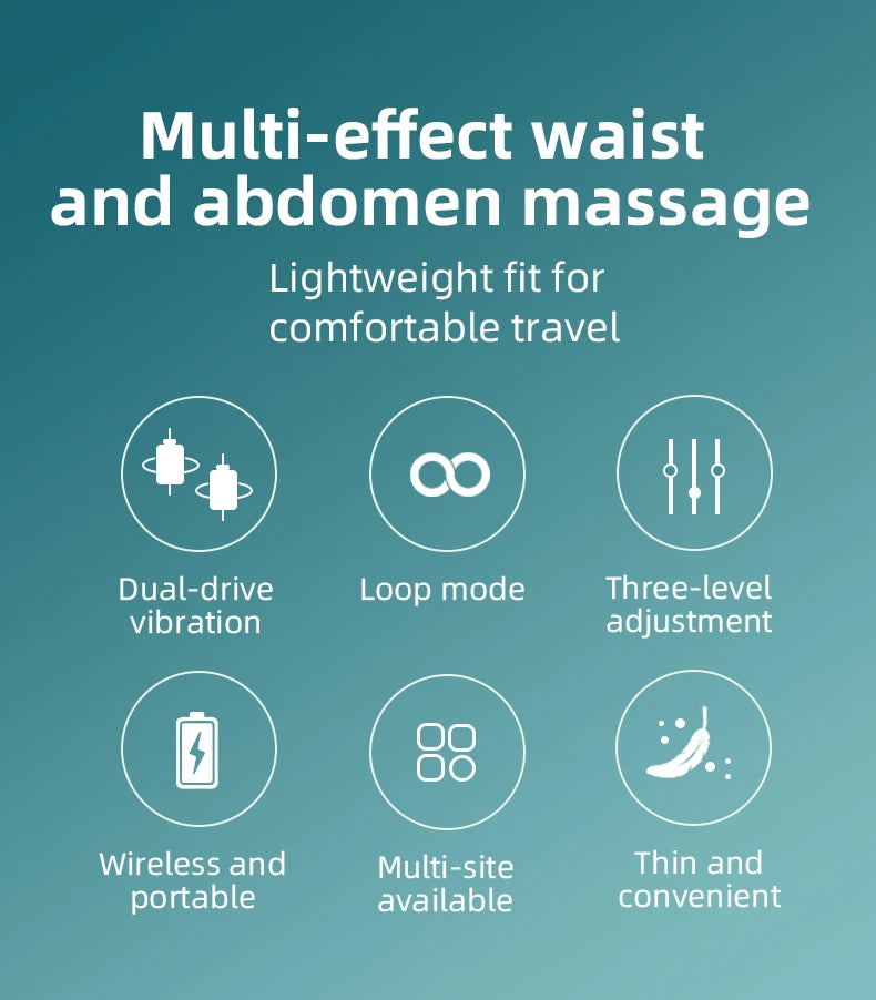 EMS Waist Abdominal Massage Belt Heating & Vibrating Slimming Fat Burner for Body Shaping Belly Back Leg Muscle Relief