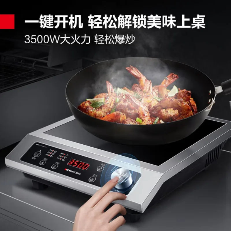 Commercial induction cooktop, high power 3500W, suitable for stir-frying, large pot cooking and general cooking