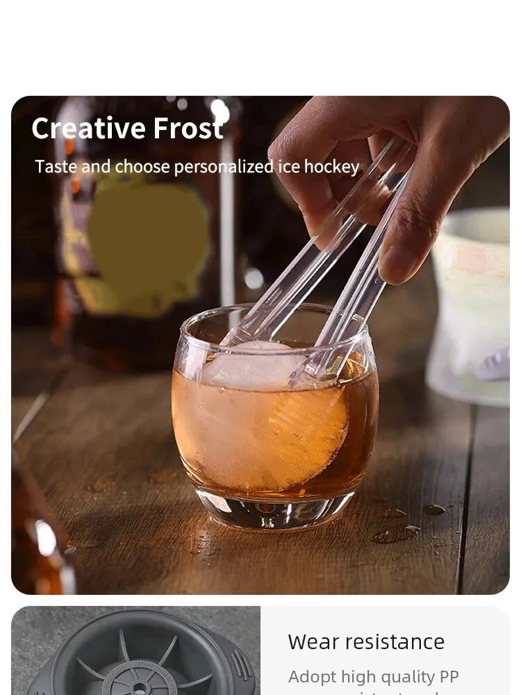 2pcs Bar Whiskey Round Ice Cube Maker Silicone Large Ball Shape Spherical Ice Cube Mould Machine Quick Freezer Kitchen Gadgets