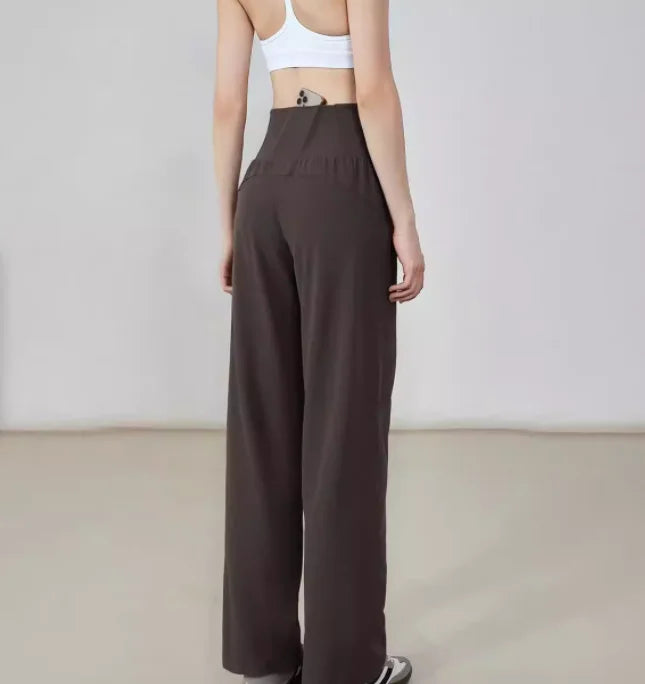 Women's High-Waisted Loose Sporty Wide-Leg Pants with Breathable and Casual Fit for Outdoor Wear