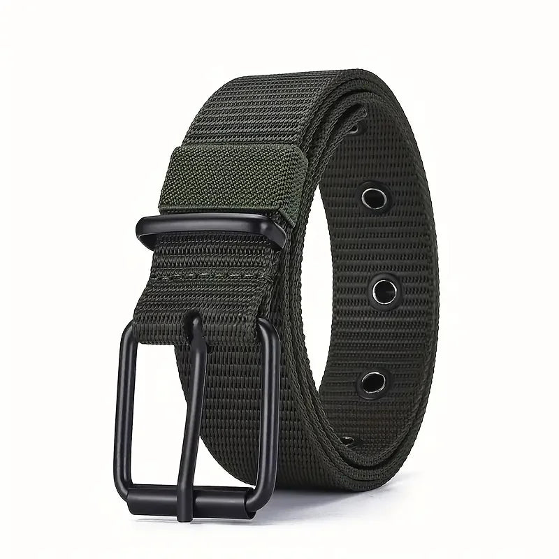 Men's Belt Porous Canvas Pin Buckle Leather Belt Outdoor Sports Belt Women's Trendy Eyelet Belt With Jeans Belt For Men Women