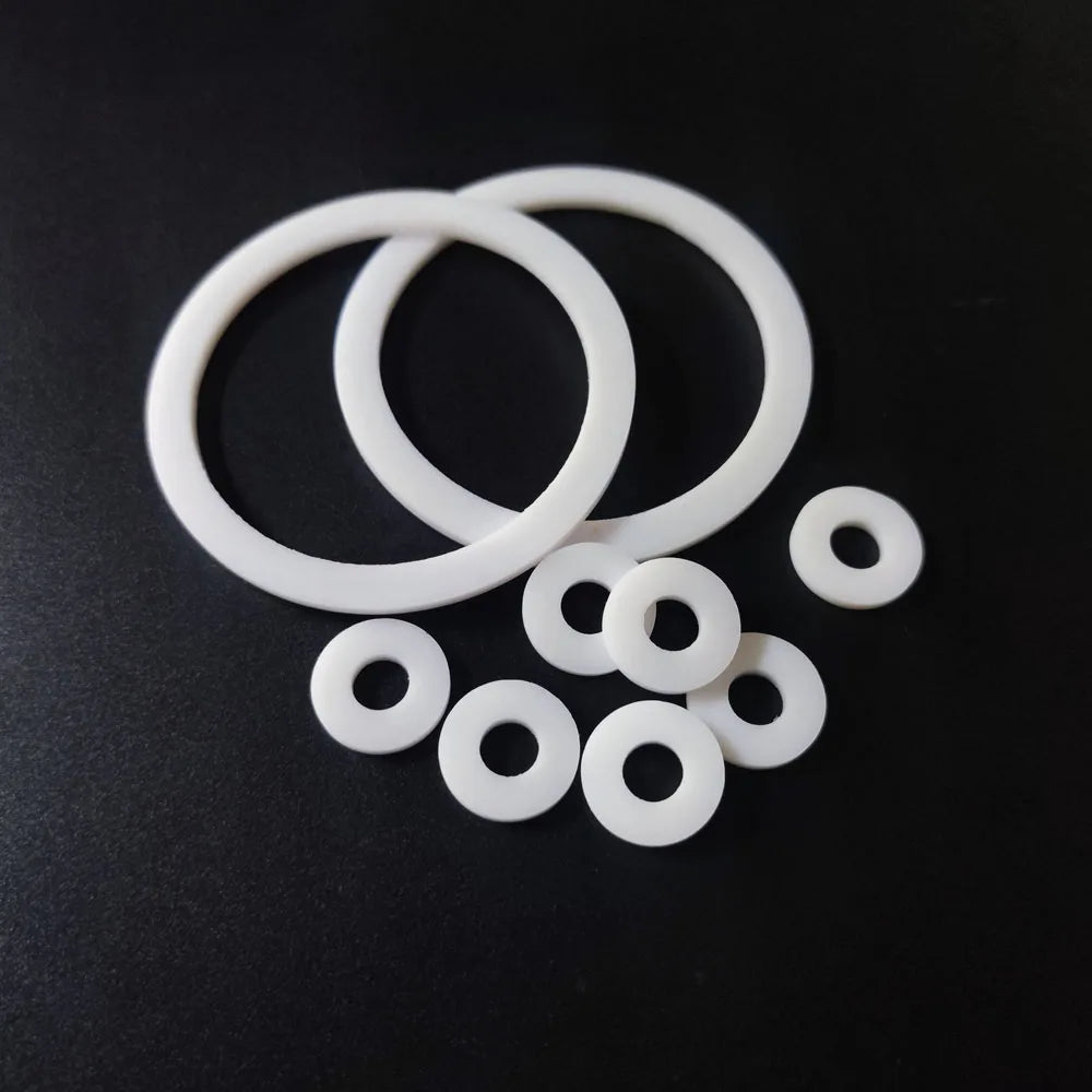 Hard PTFE Gasket Flat Washer Thickness 1.25mm ID 3mm~150mm Resistant to High&Low Temperature Anti-aging For Flange ID*OD*CS