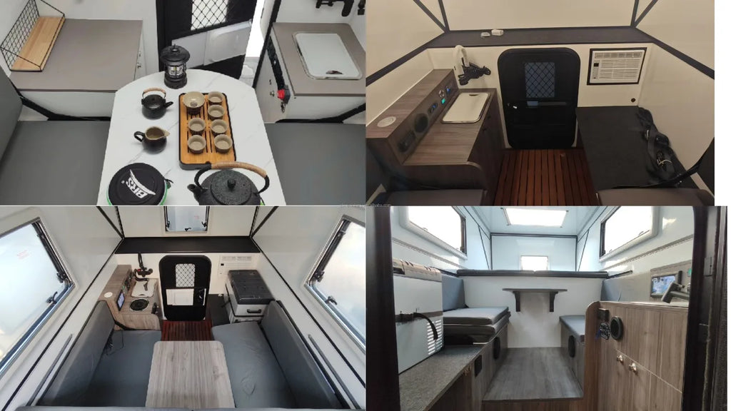 Stylish Comfort Pop Up Camper with Padded Mattresses and Privacy Screen Doors for Family Camping Custom