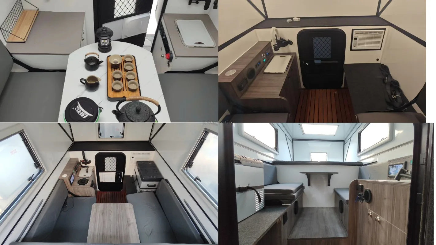Stylish Comfort Pop Up Camper with Padded Mattresses and Privacy Screen Doors for Family Camping Custom