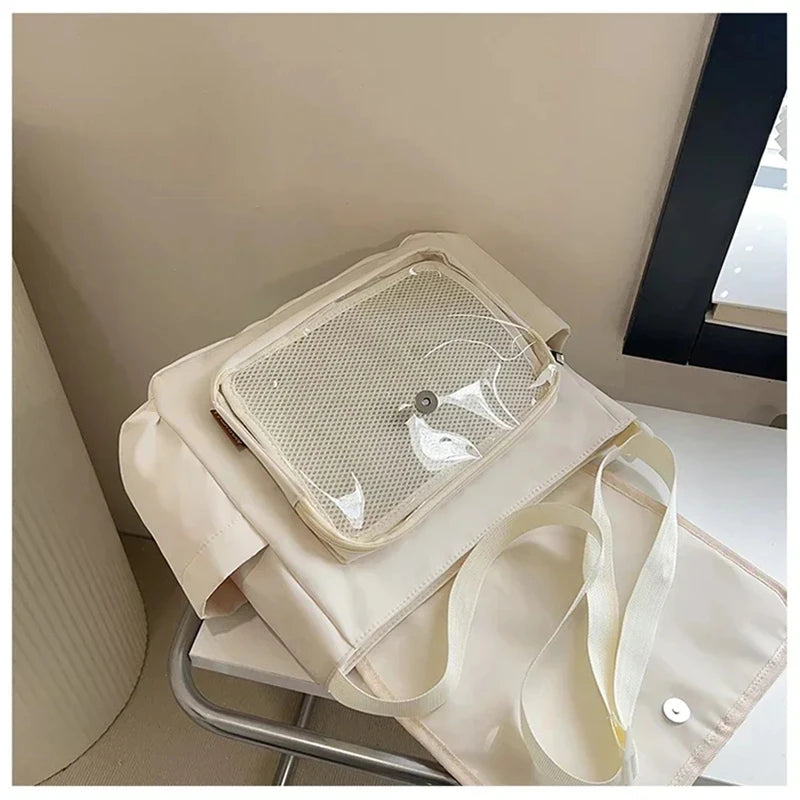 New Japanese Harajuku Transparent Ita Bag DIY Badge Display Plate Shoulder Crossbody School Bag for Girls