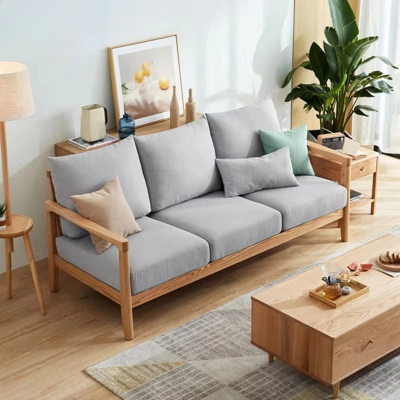 Wooden Sofa with Removable Cover Feature