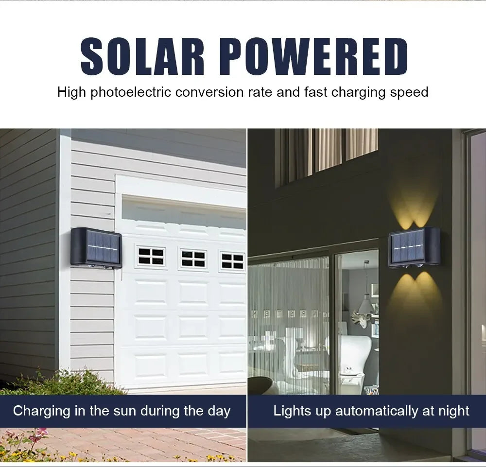 Solar LED Light Outdoor Solar Lighting Lamp Streetlights Exterior Decoration Garland Waterproof Solar Garden Light  Wall Light