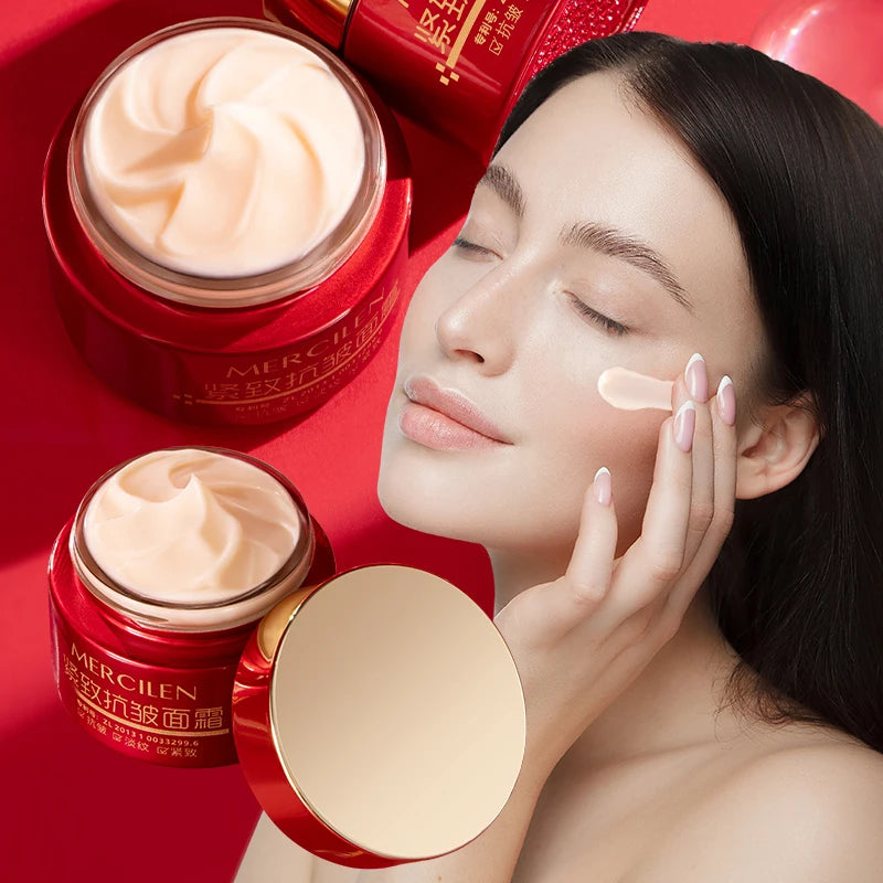 Mercilen Firming and Moisturizing Face Cream 50g, Deeply Nourishing and Firming Moisturizing Cream, Daily Care Facial Lifting Cream, Evens Out Skin Tone, Improves Fine Lines on the Face, Makes Skin Look Younger, Suitable for
