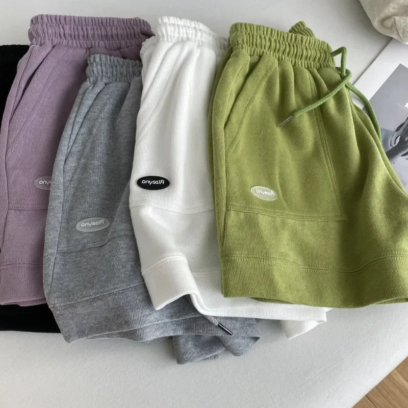 2026 Women's Comfortable Loose Wide-legged Drawstring A Pants Slim Waist Slim Fit Casual Home Versatile Sports Shorts
