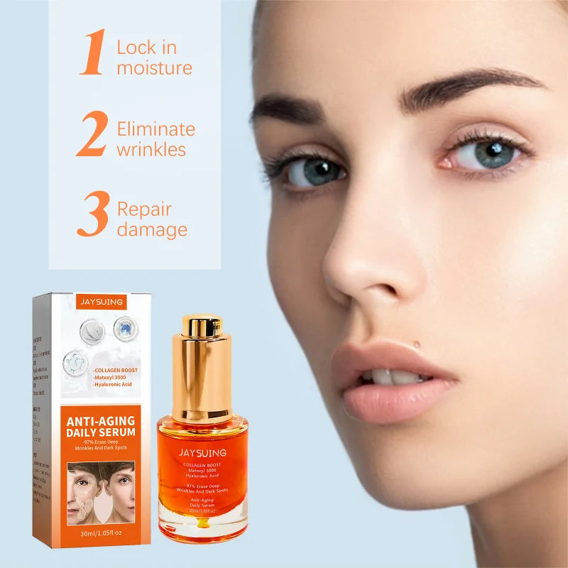 Deep Anti Wrinkle Serum Dark Spot Corrector for Face Fade Fine Lines Lifting Firming Whitening Collagen Boost Anti Aging Serum