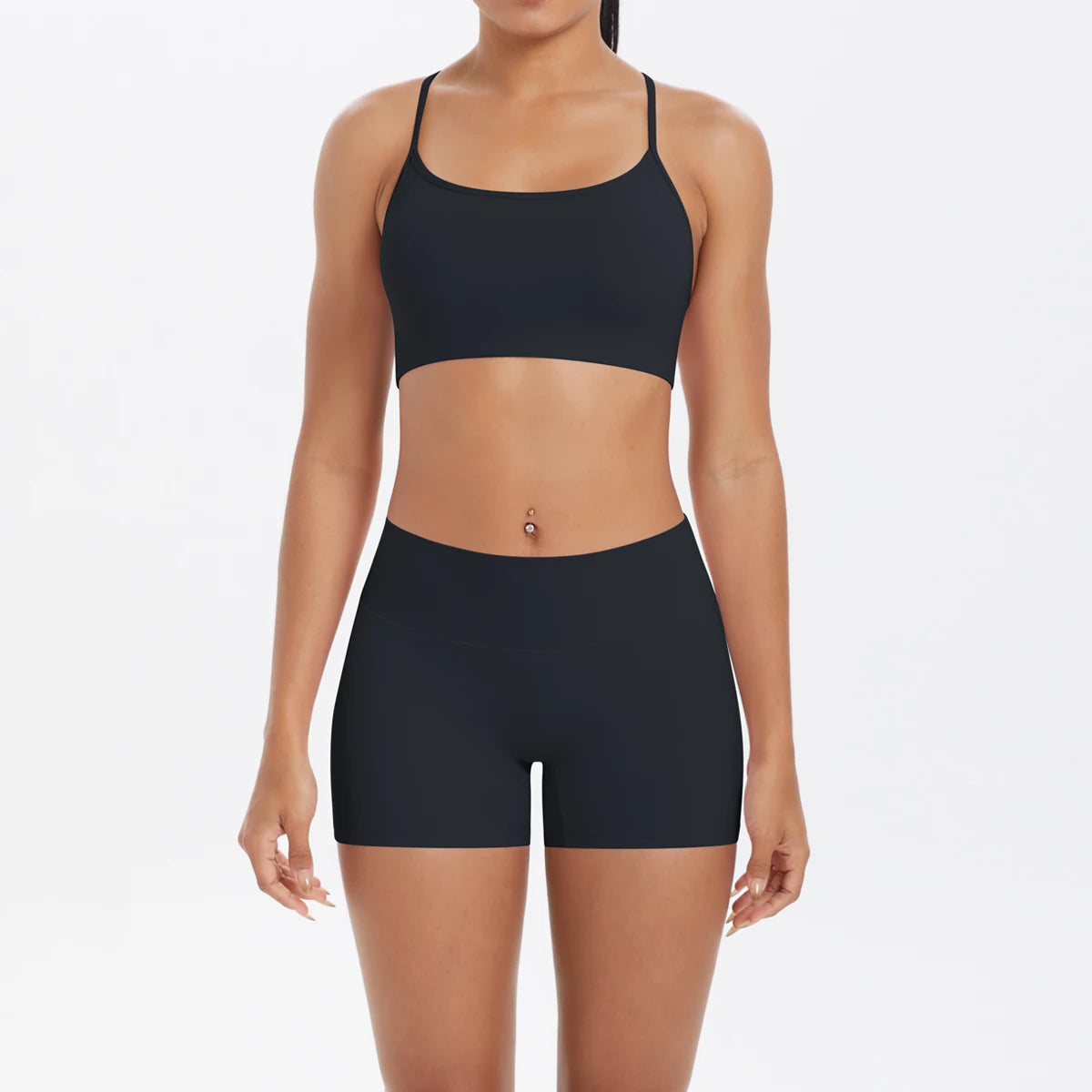 New Cross Backless Yoga Bra And Fitness Shorts Gym Yoga Set Woman’s Summer Running Sports Quick-Dry Women Gym Clothing Yoga Suit
