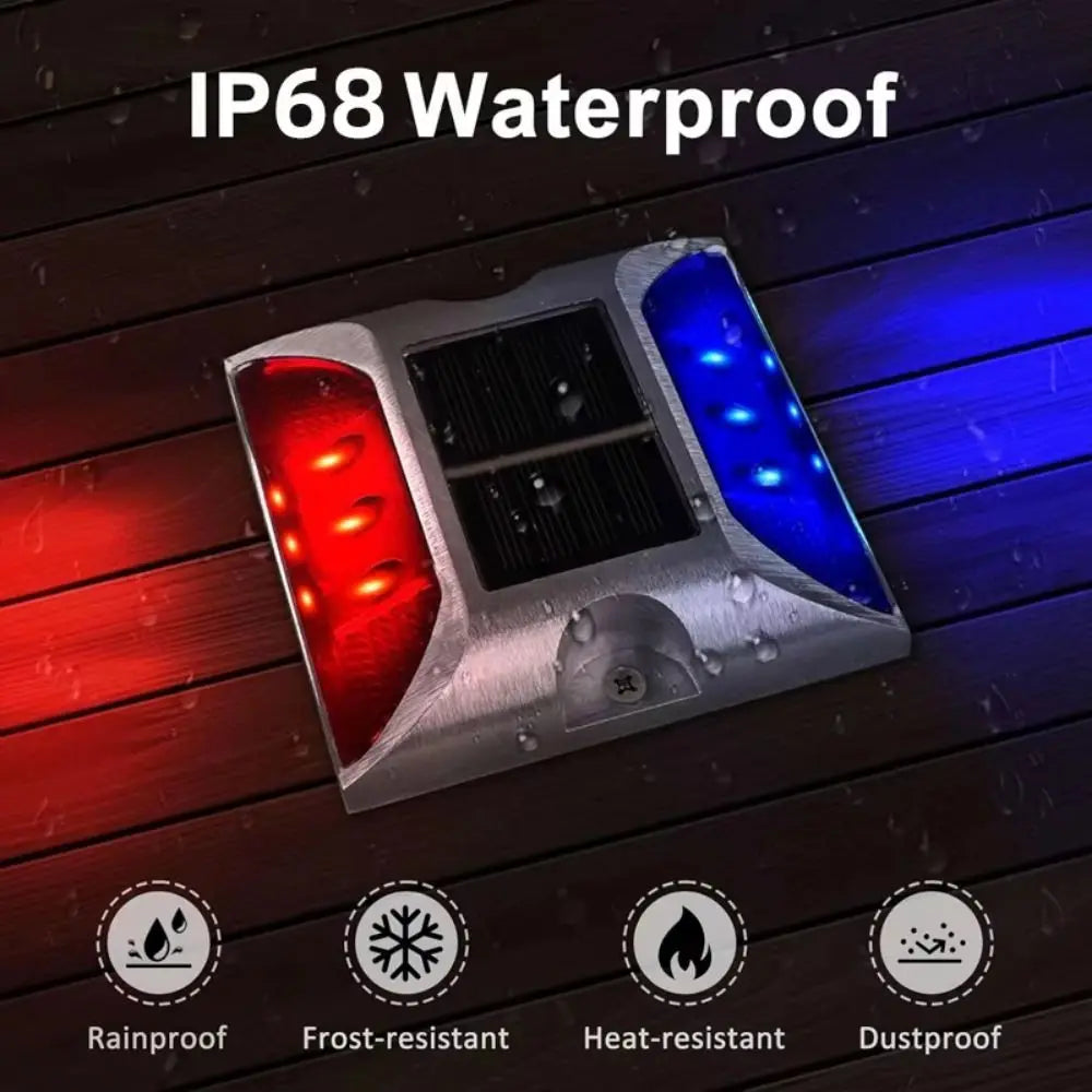Solar Powered Solar Road Stud Light Outdoor Lighting Portable LED Ground Light Flashing Reflective Solar Energy Spike Lights