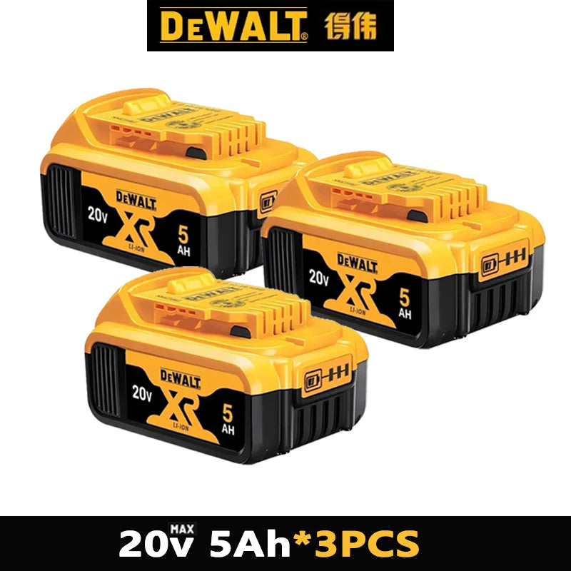 100% Original DeWalt Batteries 20V 5000/6000mAh Li Ion Battery For DCB206 DCB205 DCB204 DCB200 DeWalt Power Tools Air Transport