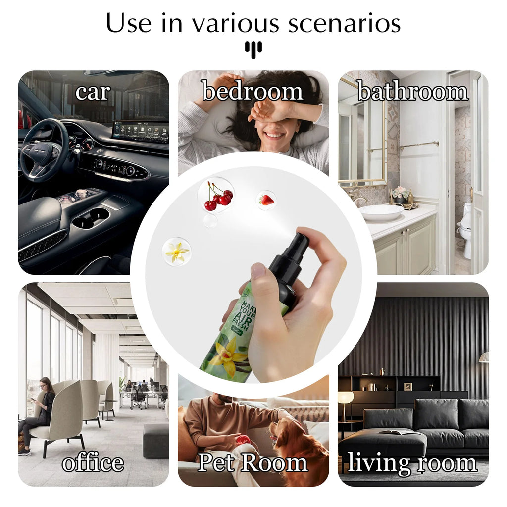 150ml/5.07oz, 9 Scents Fragrance Spray, Home/Car/Clothes/Bathroom Air Freshener, Durable Fragrance, Odor Removal, Fresh Air