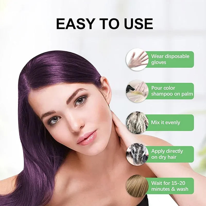 Hair Dye Coloring Shampoo 3 in 1 Instant Hair Dye Shampoo Nourish Long Lasting Color Dye For Women Men Gray Hair Coverage 200ML