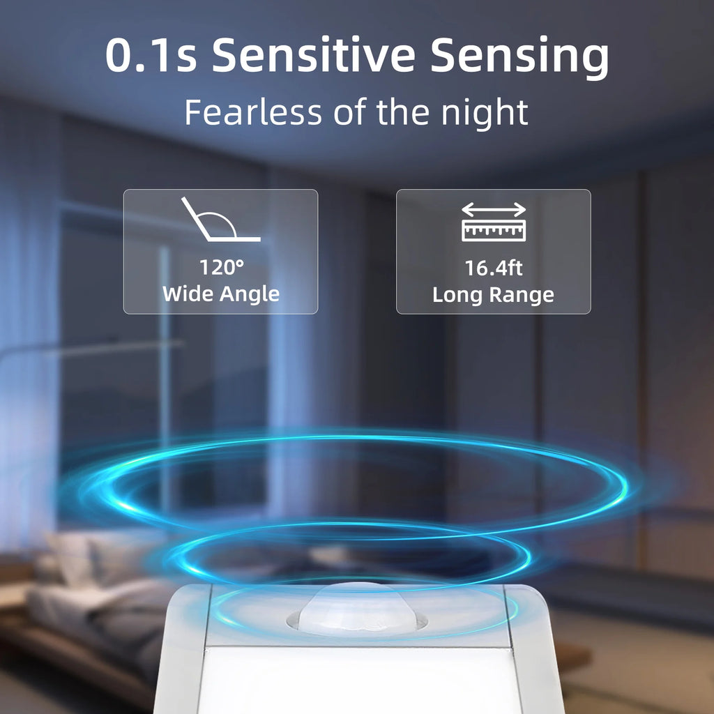 Night Light Under Cabinet Lights Ultra Thin LED Light Motion Sensor Wireless Rechargeable 3 Color For Kitchen Bedroom Lighting