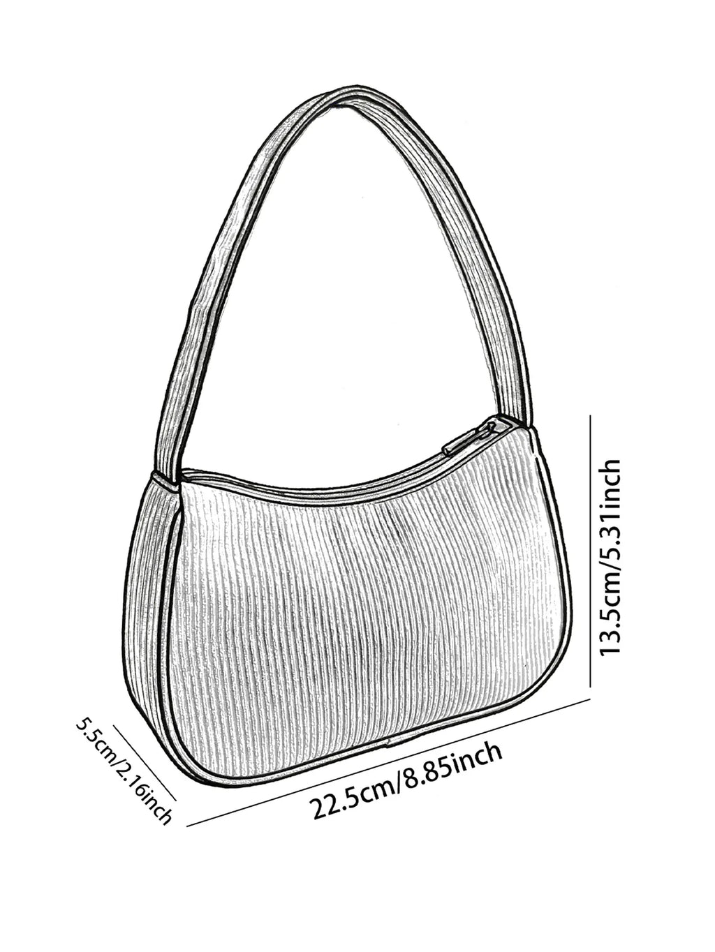 Trendy Dachshund & Floral Print Shoulder Bag, Beige Corduroy Underarm Bag for Daily Casual Use