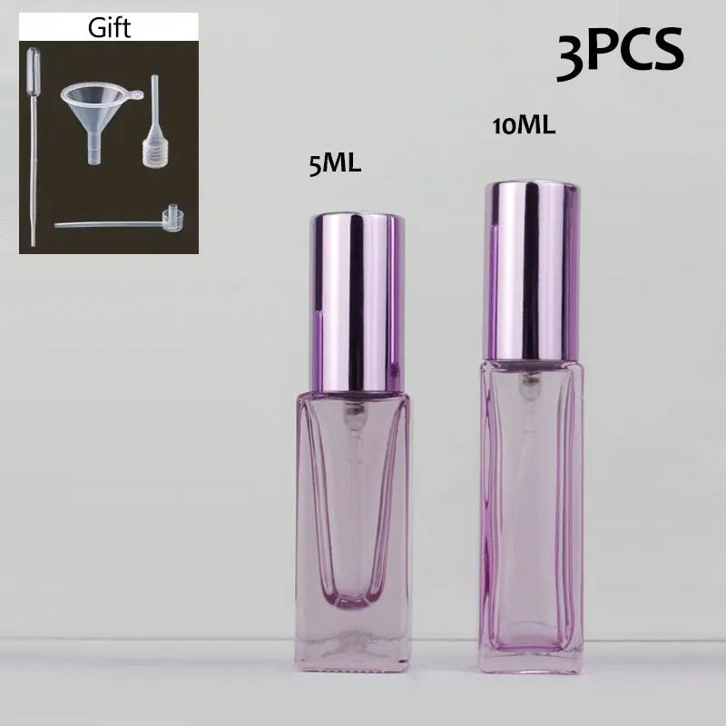 3pcs 5/10ml High Quality Perfume Spray Bottle Portable Empty Glass Cosmetic Atomizer Spray Container Travel Refillable Bottles