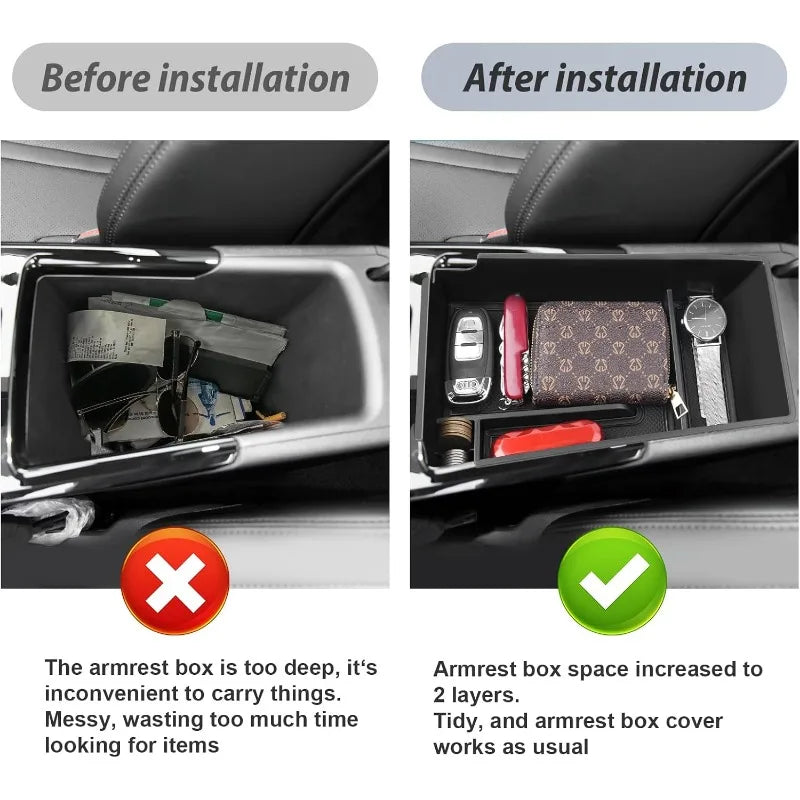 for 2021 2022 2023 2024 Kia K5 Center Console Organizer 2023 2024 K5 Storage Box Organizer Container Armrest Insert Organizer AB