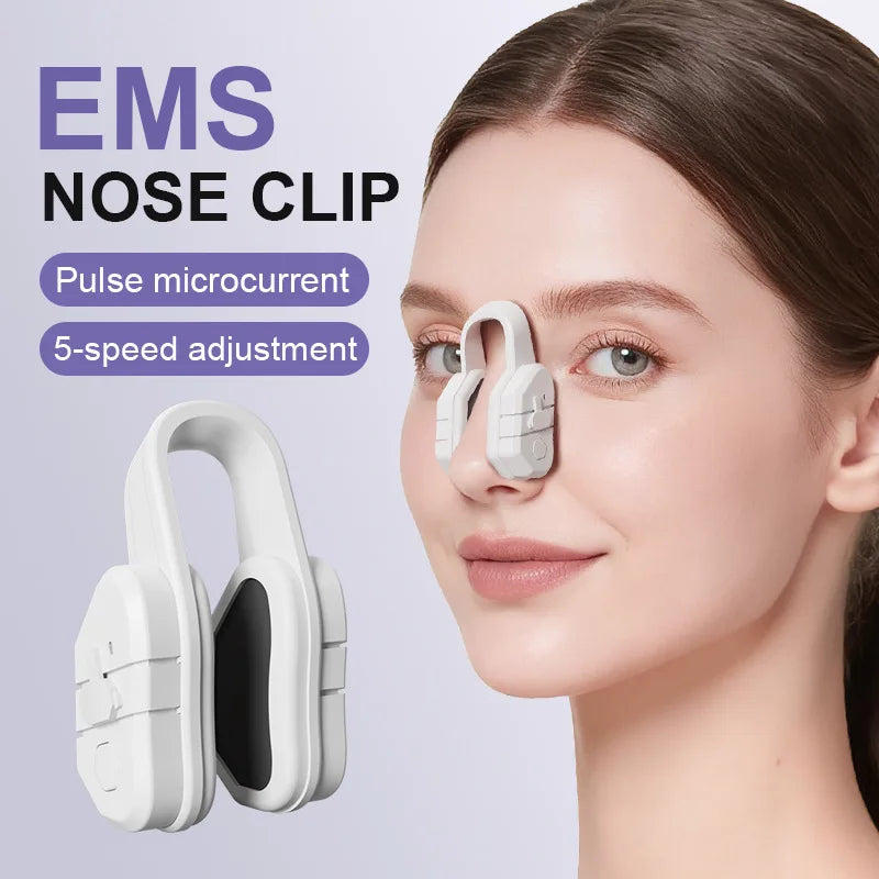 New Beauty Nose Sculpting Massager Clip Silicone Nose Shaper Microcurrent EMS Pulse Technology Lift-Up High Bridge Nose