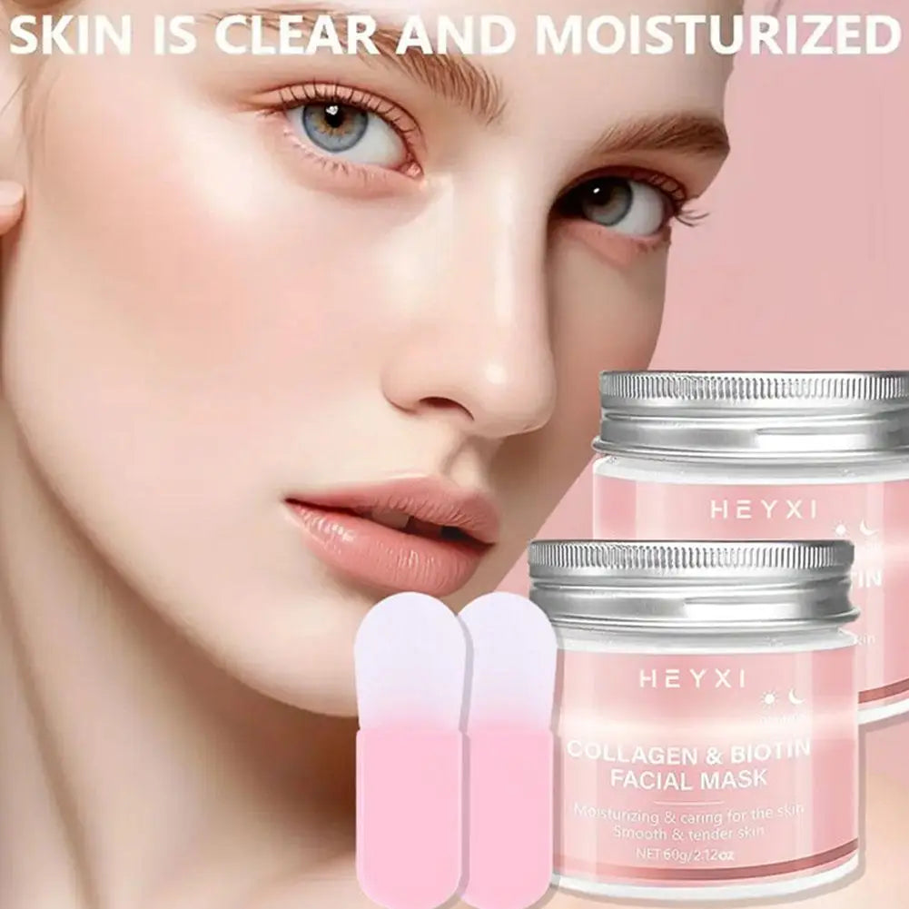 Hexyi Peel-Off Collagen Mask with Scraper Deep Nourishment Purify Pores Smooth Uneven Skin Tone Anti-Fatigue Face Skincare