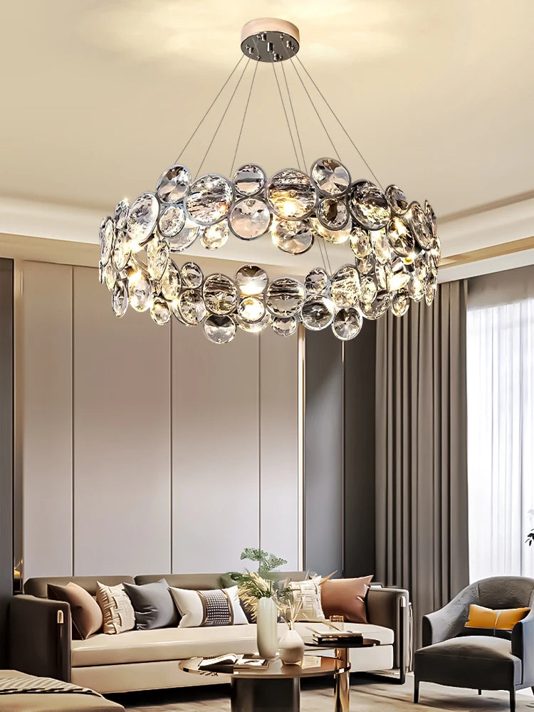 Modern Crystal Chandelier Luxury Villa Living Room Bedroom Dining Room Kitchen Modern LED Ceiling Hanging Lamp